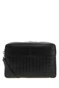 Bottega Veneta Men Black Leather Crossbody Bag