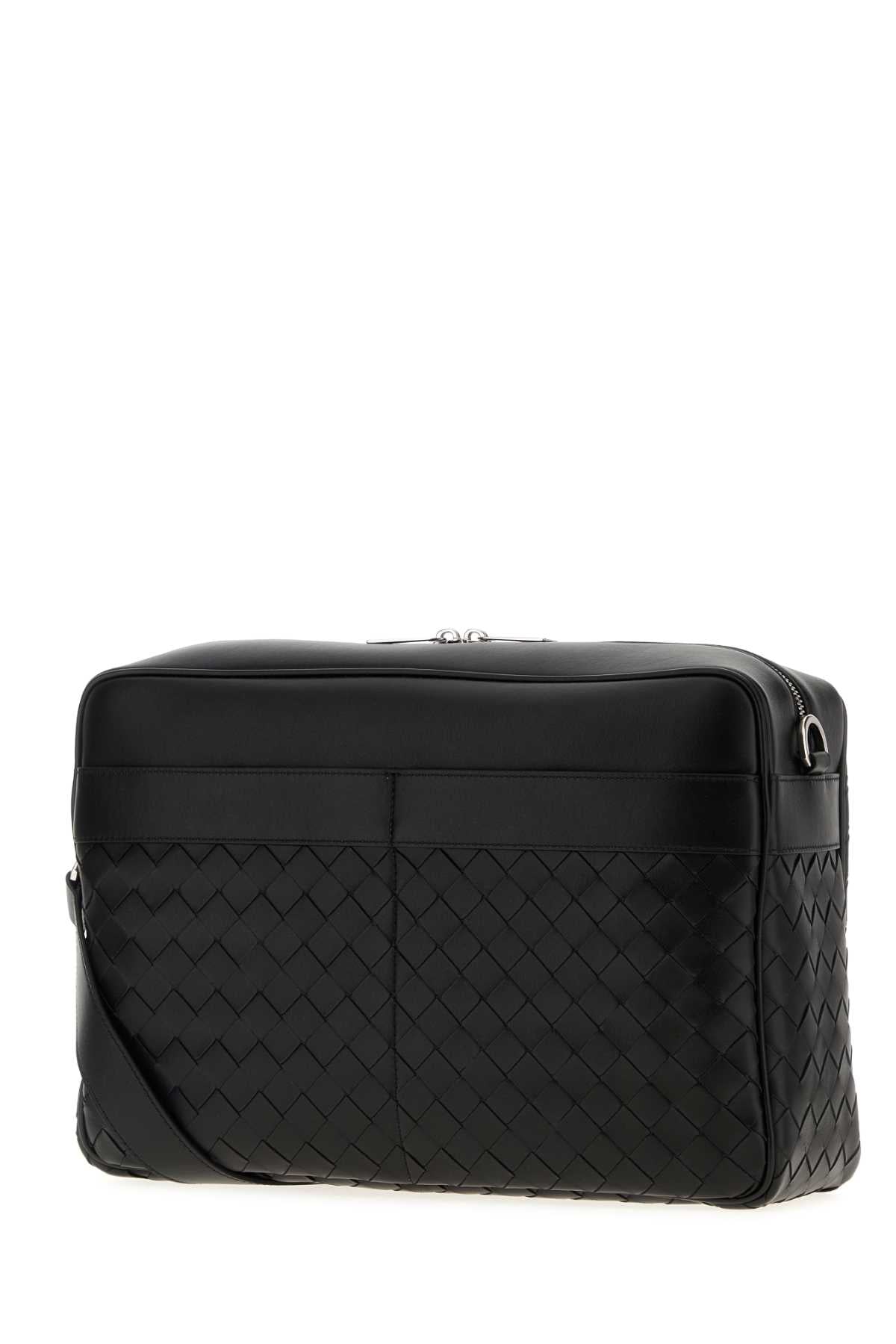 Bottega Veneta Men Black Leather Crossbody Bag