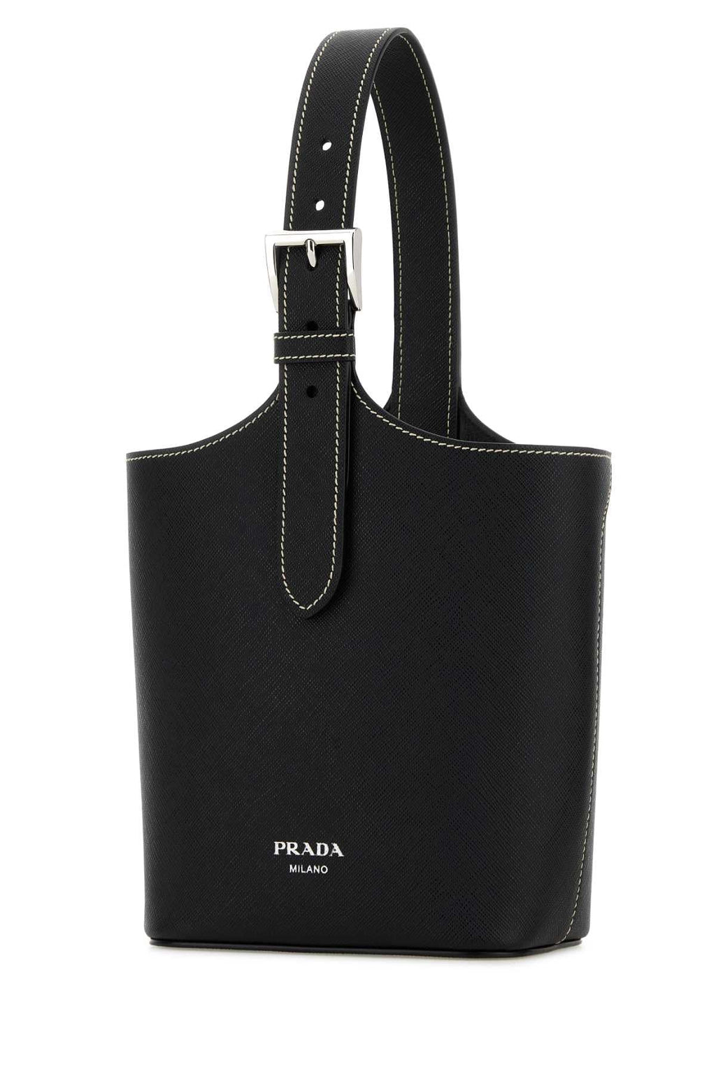 Prada Women Black Leather Shoulder Bag