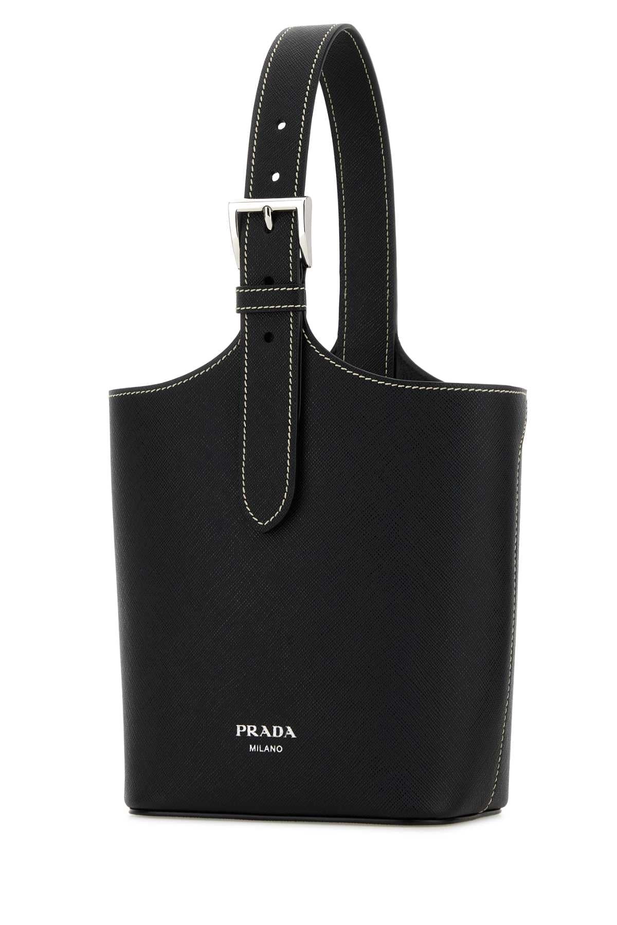 Prada Women Black Leather Shoulder Bag