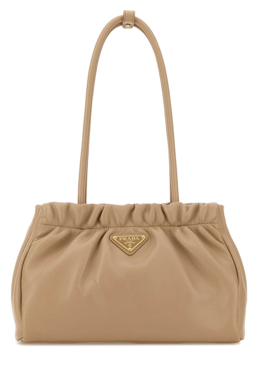 Prada Women Beige Nappa Leather Shoulder Bag