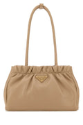 Prada Women Beige Nappa Leather Shoulder Bag