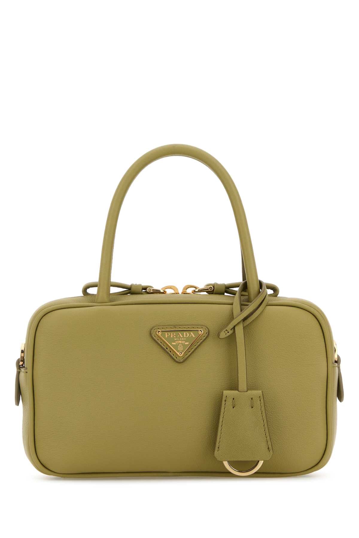 Prada Women Sage Green Leather Handbag