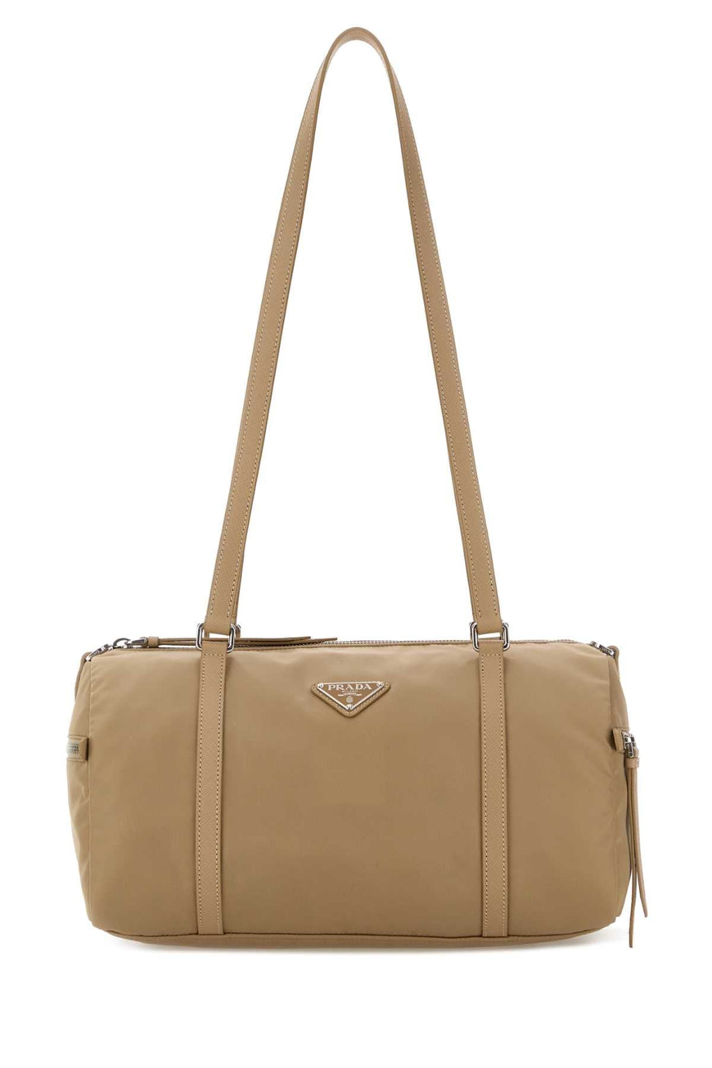 Prada Women Beige Re-Nylon Large Shoulder Bag