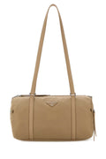 Prada Women Beige Re-Nylon Large Shoulder Bag