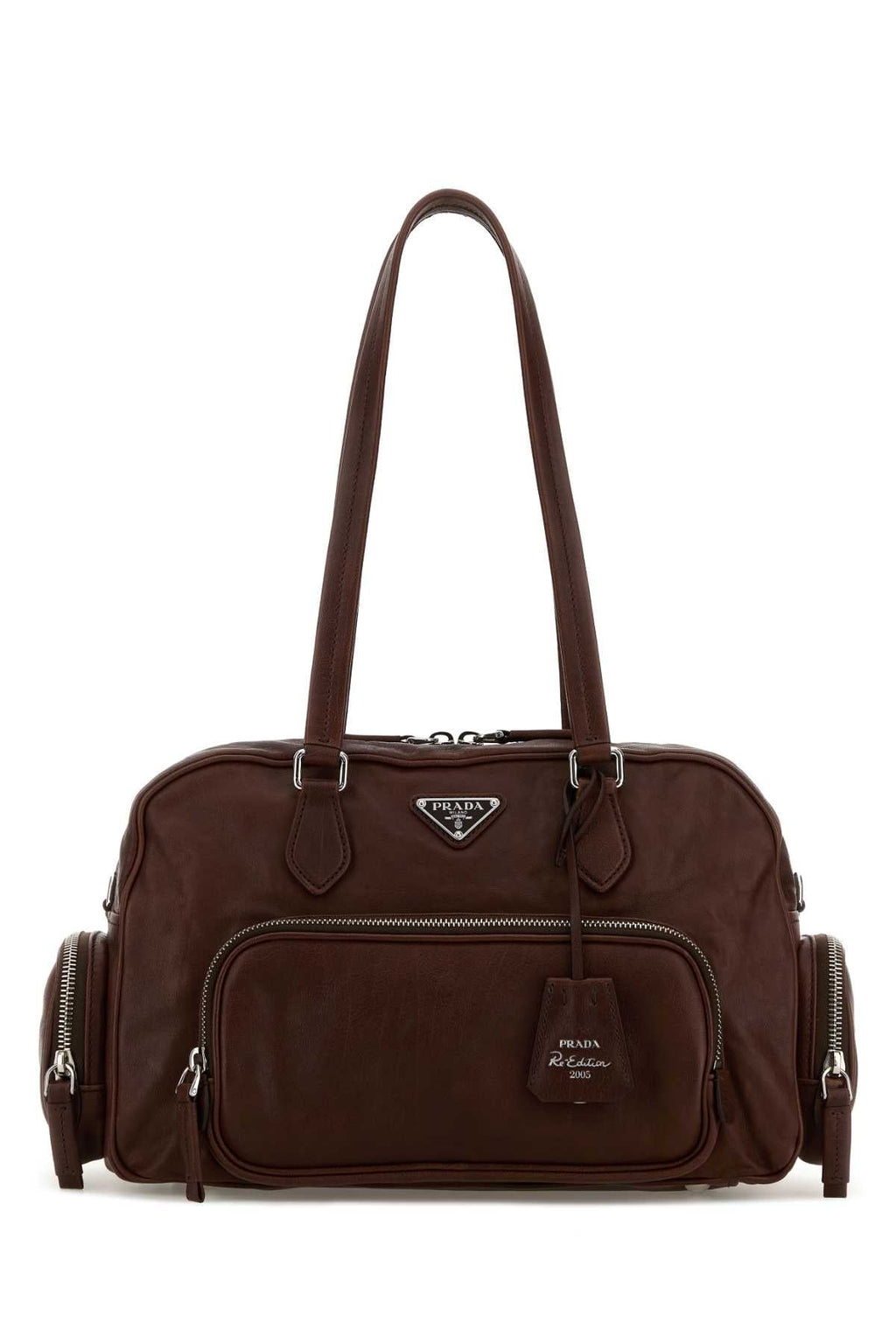 Prada Women Chocolate Leather Shoulder Bag