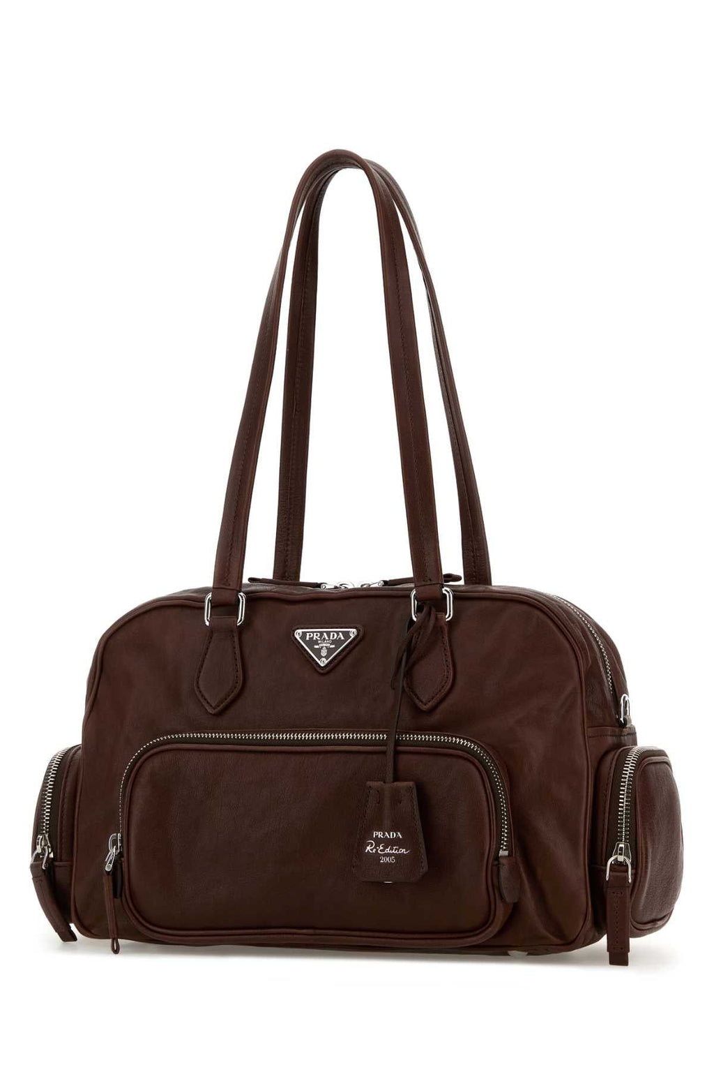 Prada Women Chocolate Leather Shoulder Bag