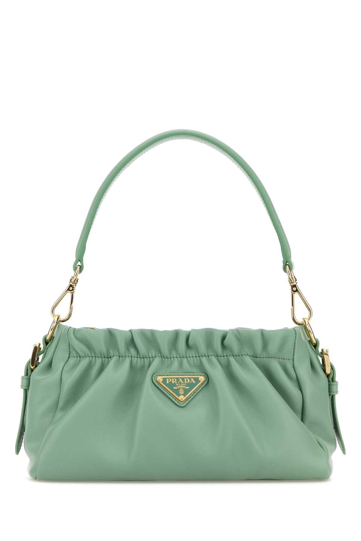 Prada Women Mint Green Nappa Leather Handbag