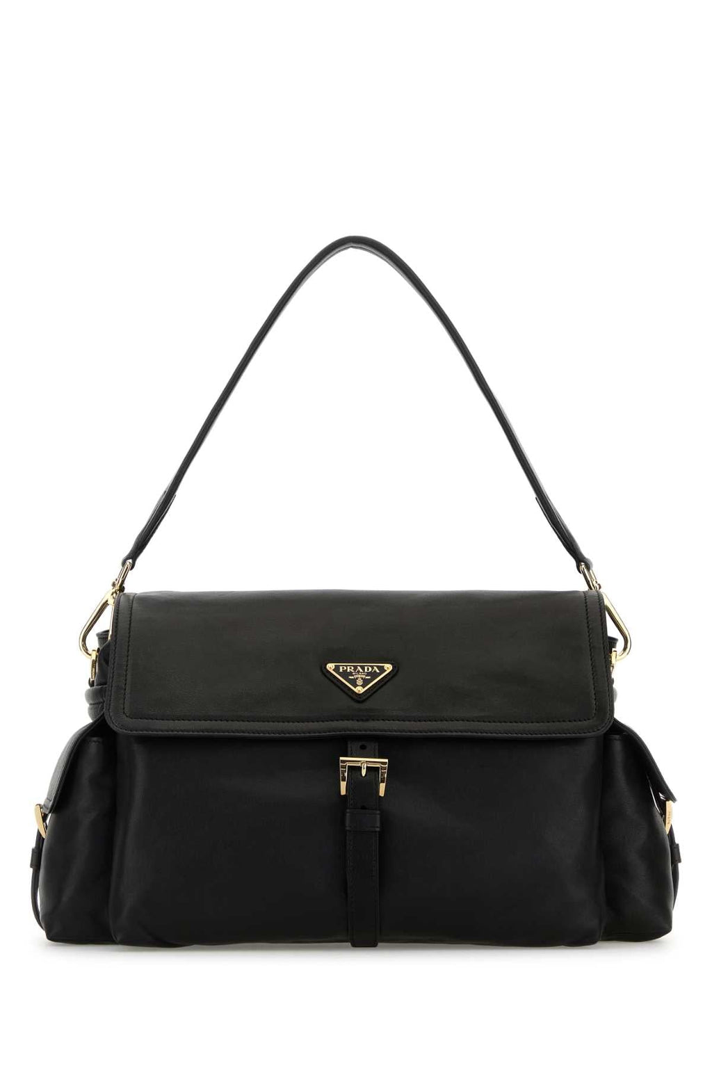 Prada Women Black Leather Shoulder Bag