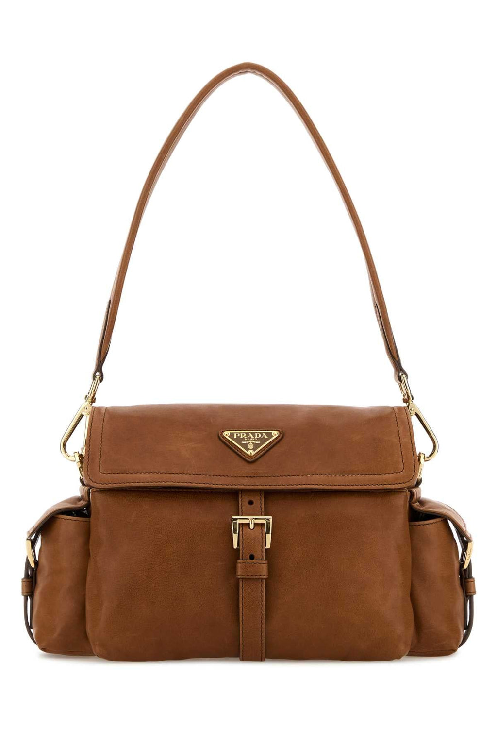 Prada Women Camel Nappa Leather Prada Explore Shoulder Bag