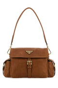 Prada Women Camel Nappa Leather Prada Explore Shoulder Bag