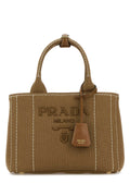 Prada Women Camel Canvas Handbag