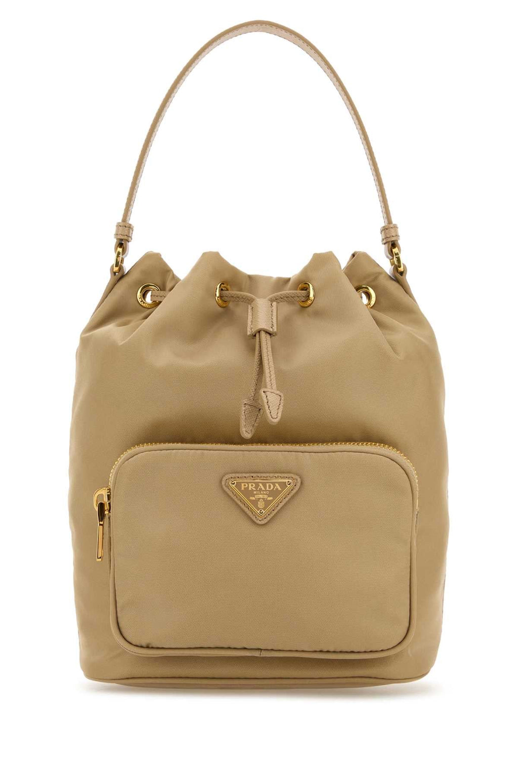 Prada Women Beige Re-Nylon Duet Bucket Bag