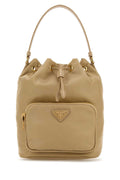 Prada Women Beige Re-Nylon Duet Bucket Bag