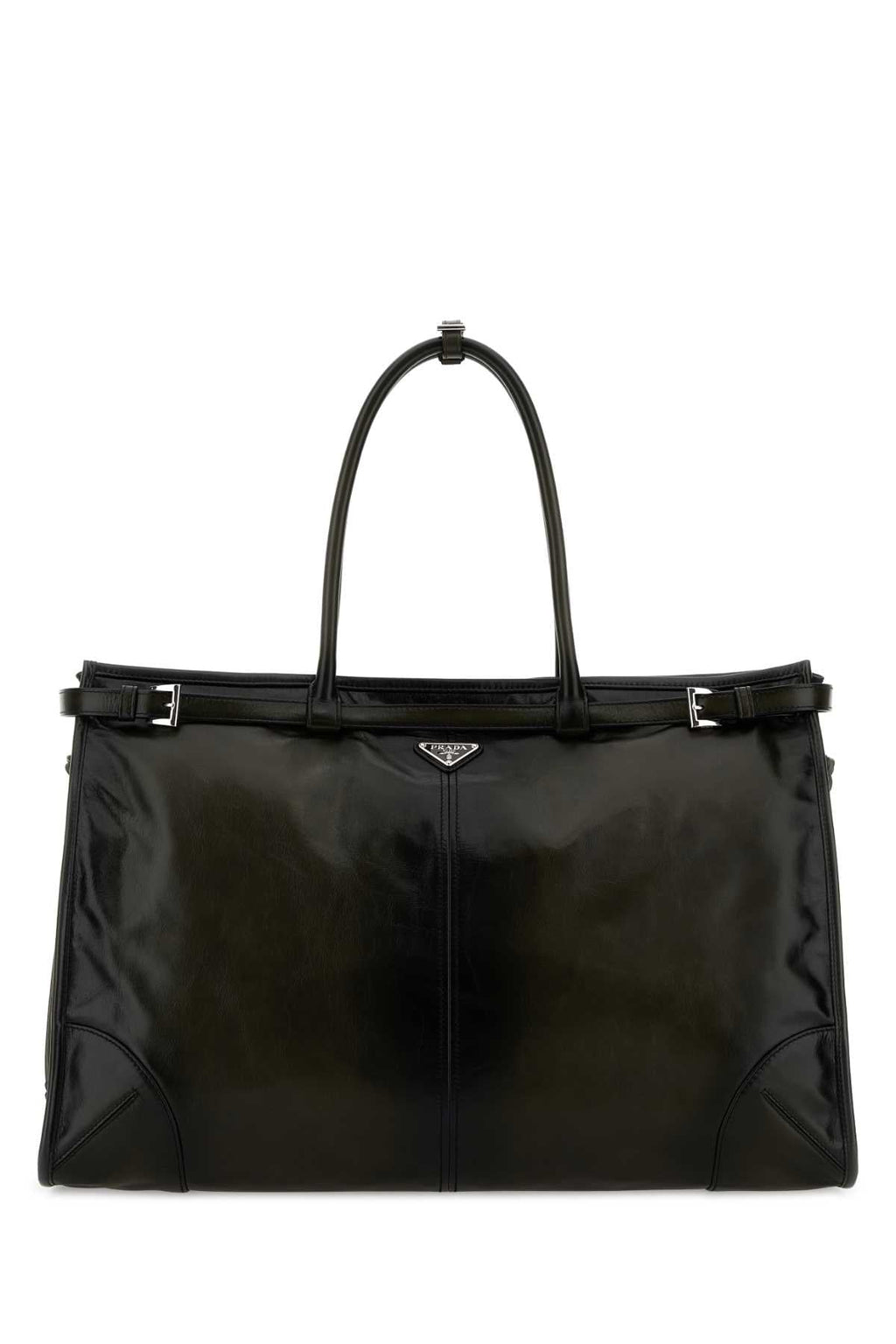 Prada Men Dark Green Leather Prada Bonnie Shopping Bag