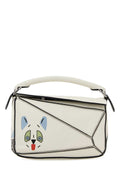 Loewe Women Chalk Leather Mini Puzzle Handbag