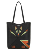 Loewe Women Charcoal Leather Medium Puzzle Fold Shopping Bag