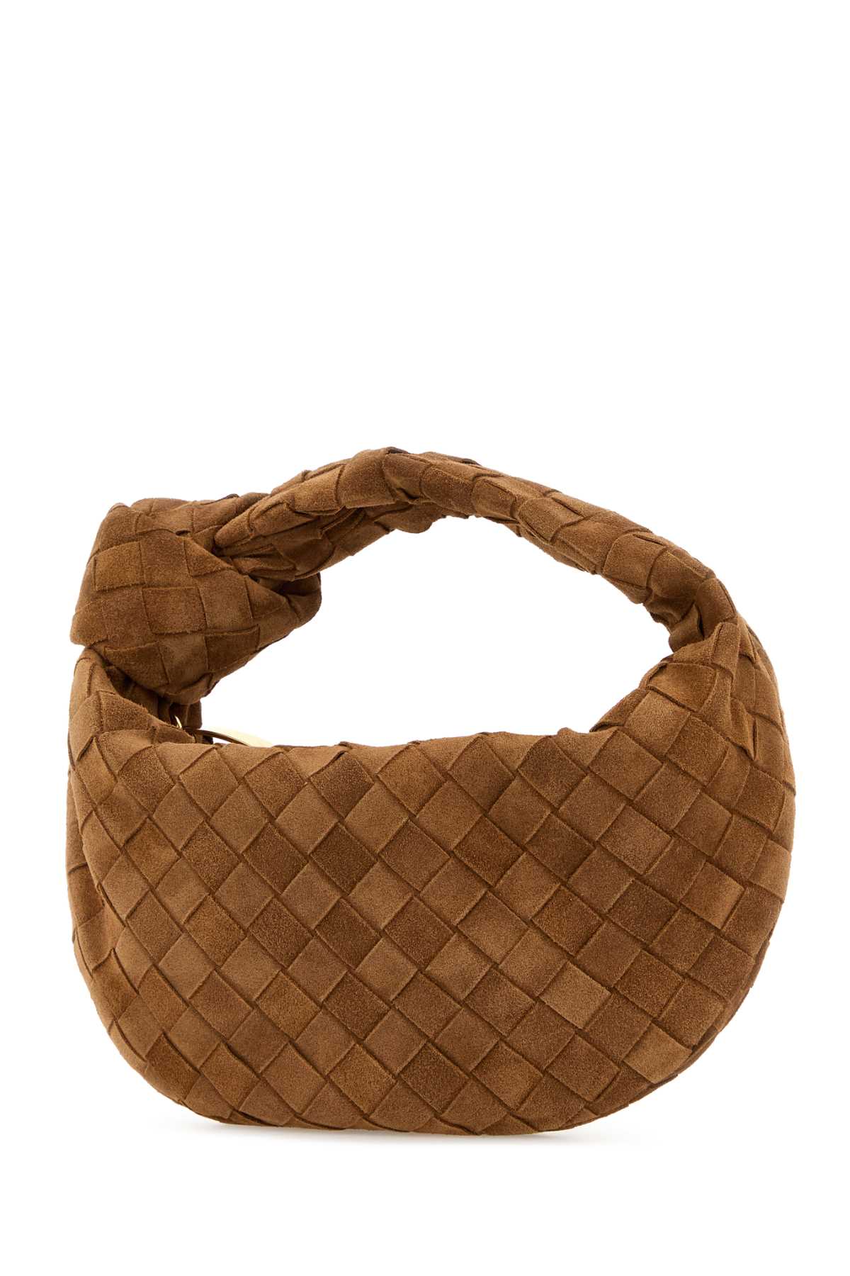 Bottega Veneta Women Camel Suede Mini Jodie Handbag