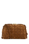 Bottega Veneta Women Camel Suede Concert Crossbody Bag