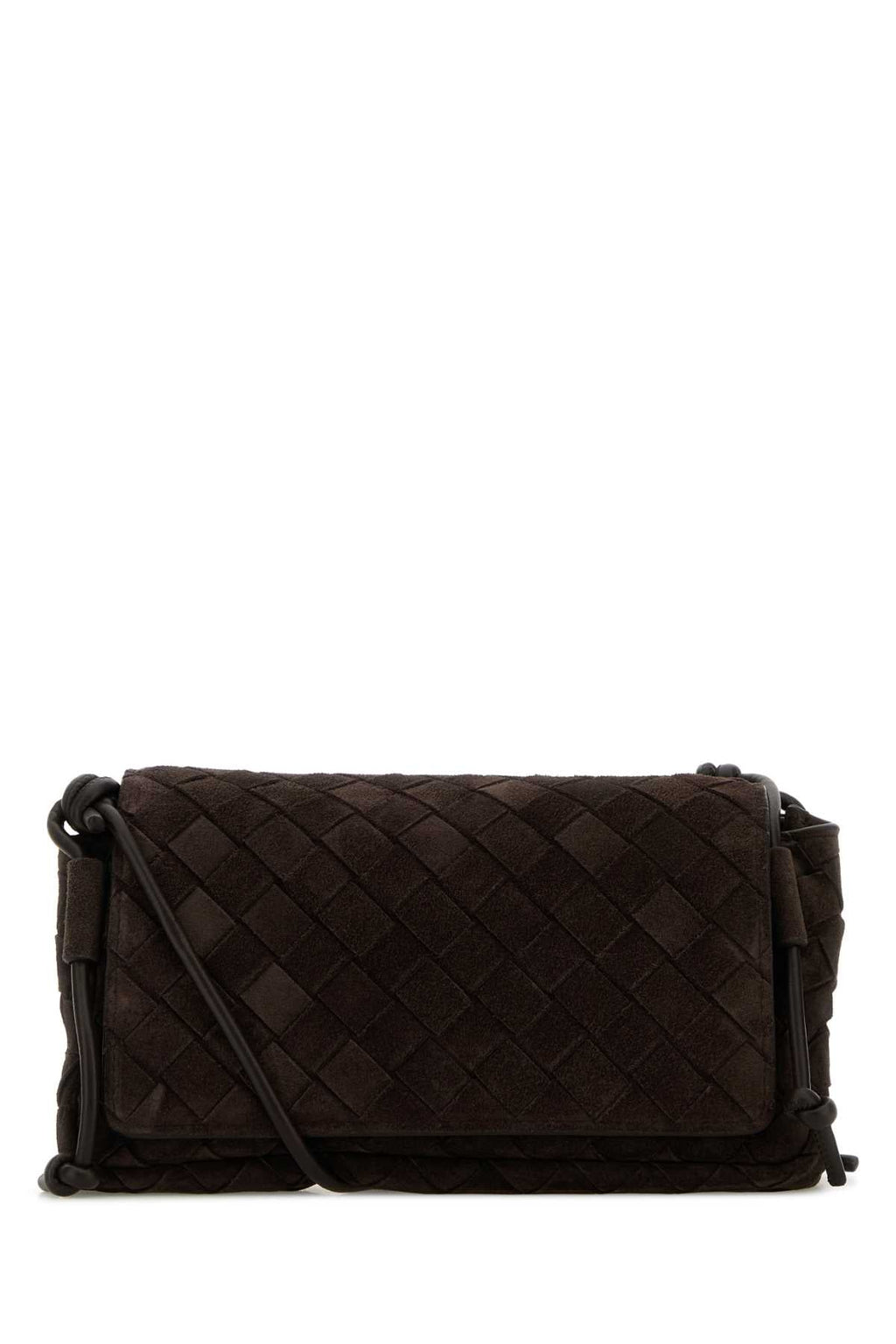 Bottega Veneta Women Dark Brown Suede Notturno Crossbody Bag