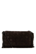 Bottega Veneta Women Dark Brown Suede Notturno Crossbody Bag
