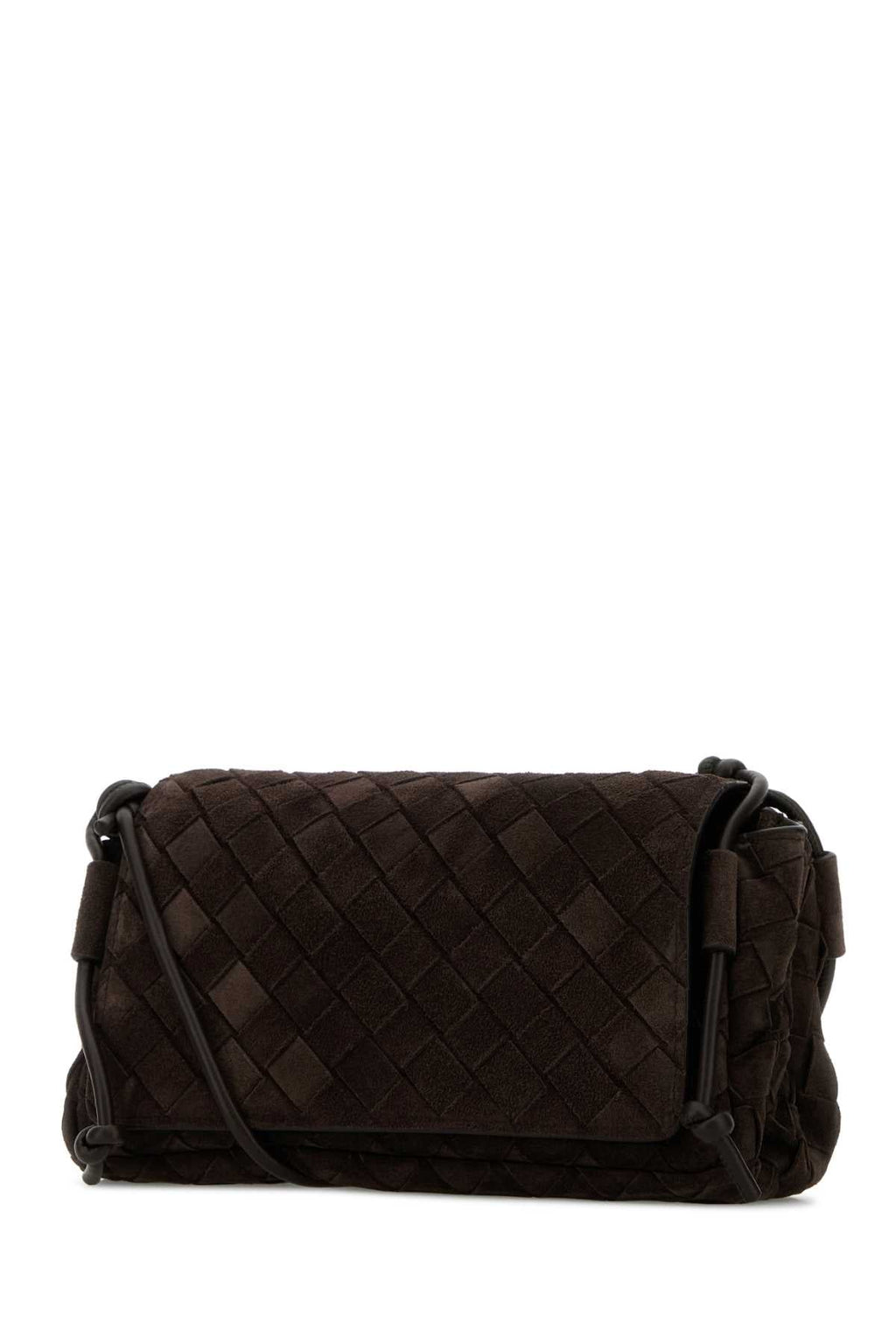 Bottega Veneta Women Dark Brown Suede Notturno Crossbody Bag