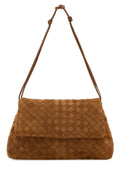 Bottega Veneta Women Caramel Suede Giorno Shoulder Bag