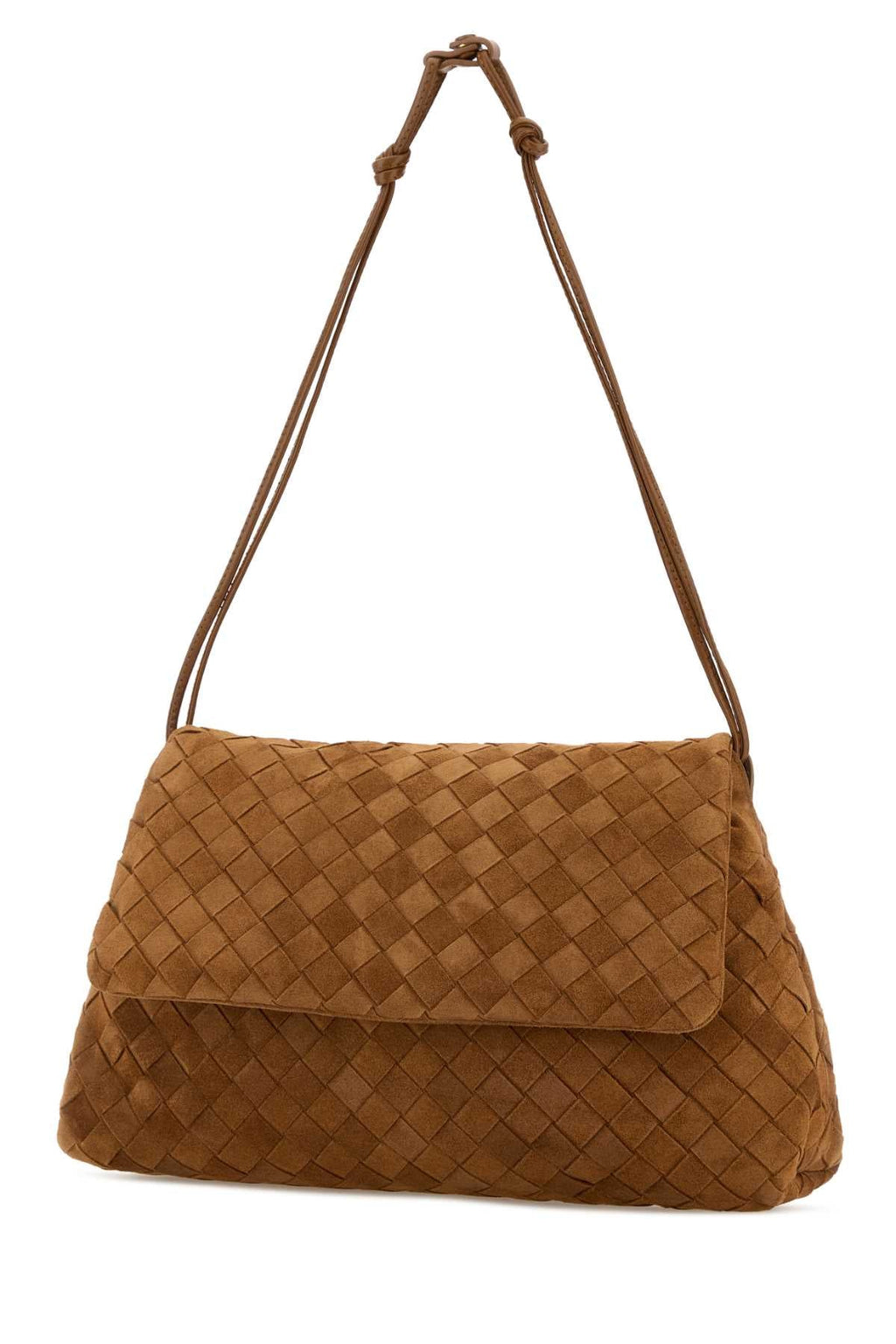 Bottega Veneta Women Caramel Suede Giorno Shoulder Bag