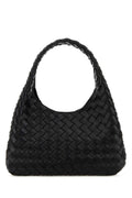 Bottega Veneta Women Black Leather Small Campana Shoulder Bag