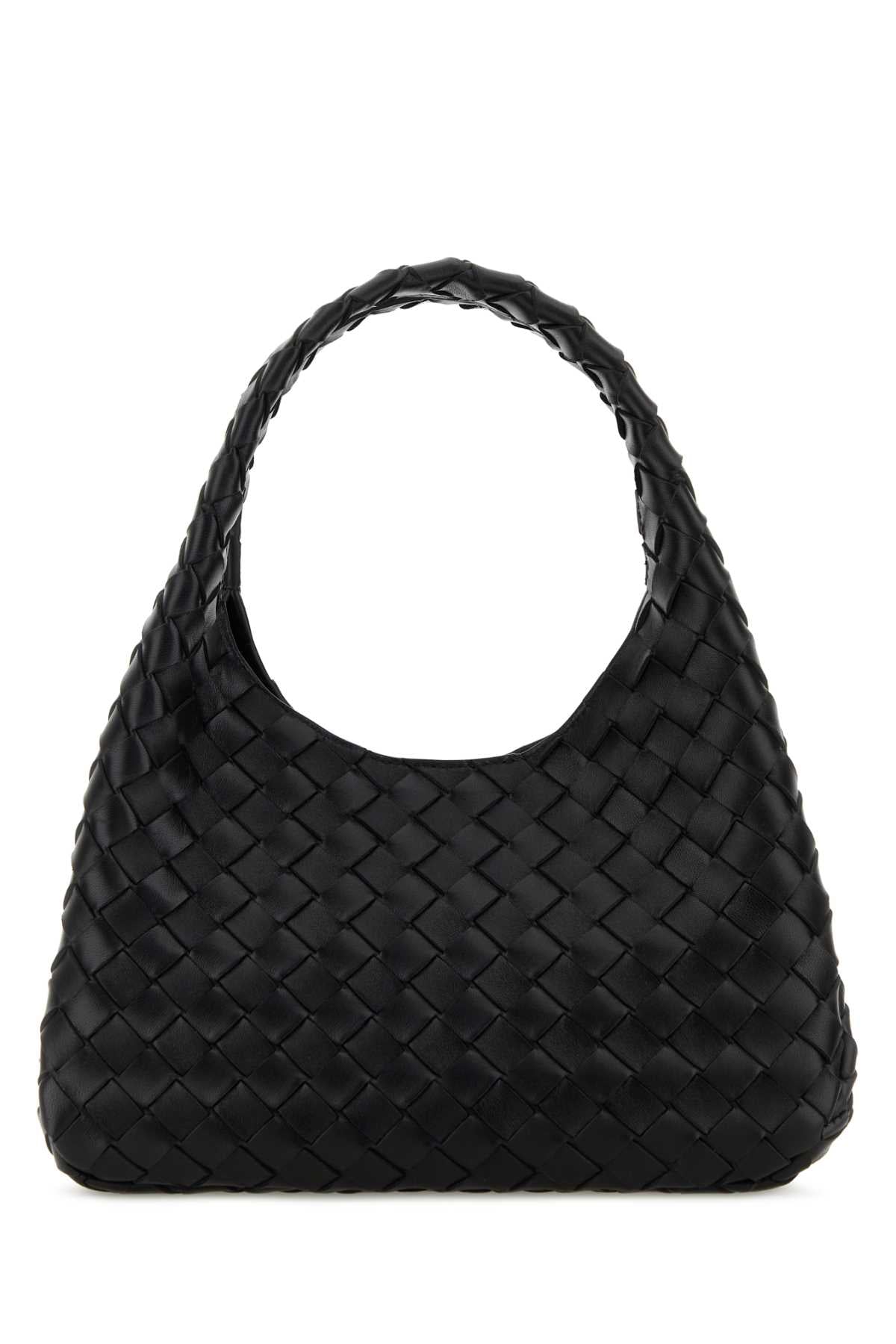 Bottega Veneta Women Black Leather Small Campana Shoulder Bag