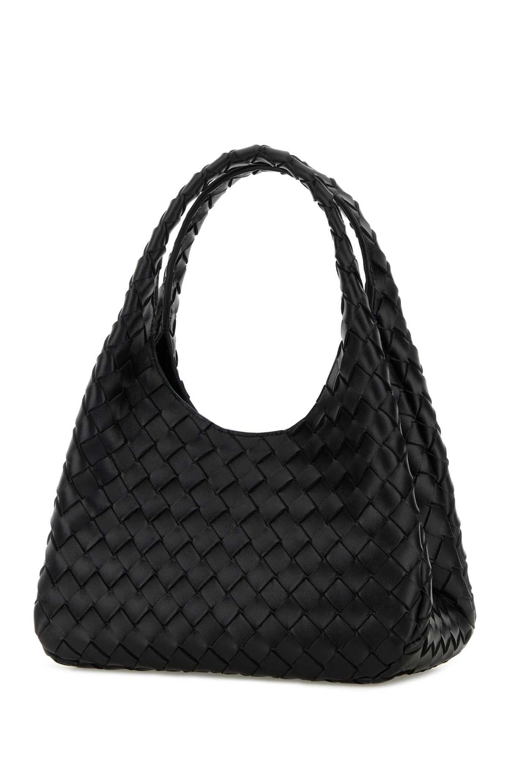 Bottega Veneta Women Black Leather Small Campana Shoulder Bag
