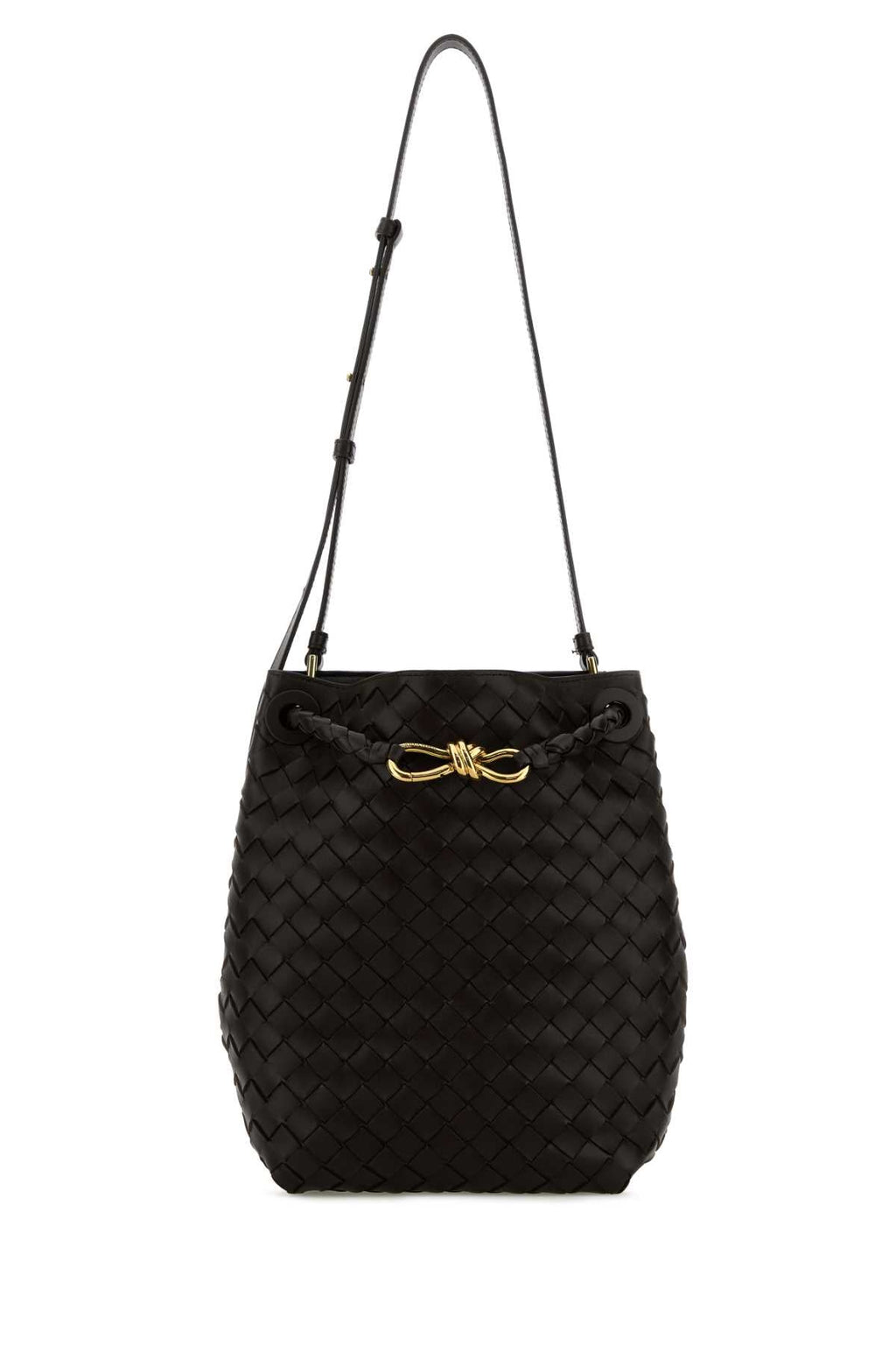 Bottega Veneta Women Dark Brown Leather Small Andiamo Bucket Bag