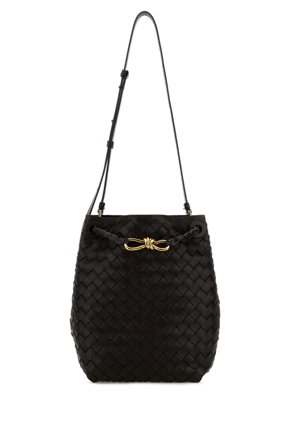 Bottega Veneta Women Dark Brown Leather Small Andiamo Bucket Bag