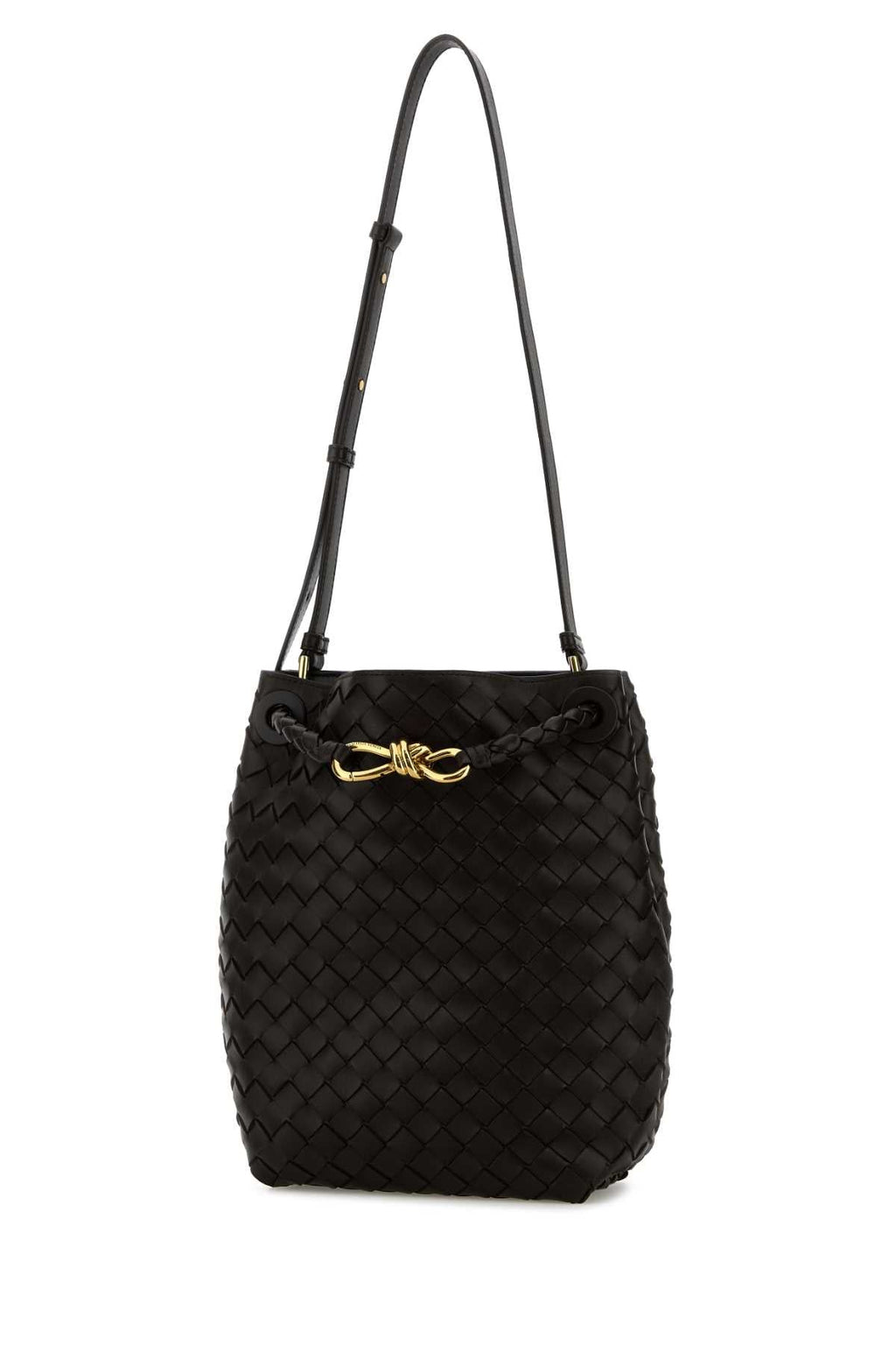 Bottega Veneta Women Dark Brown Leather Small Andiamo Bucket Bag