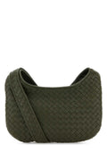 Bottega Veneta Men Army Green Leather Small Veneto Crossbody Bag