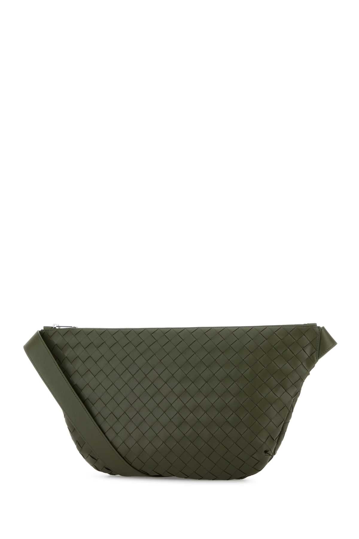 Bottega Veneta Men Army Green Leather Day Sling Crossbody Bag