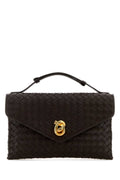 Bottega Veneta Women Dark Brown Leather Knot Lock Handbag