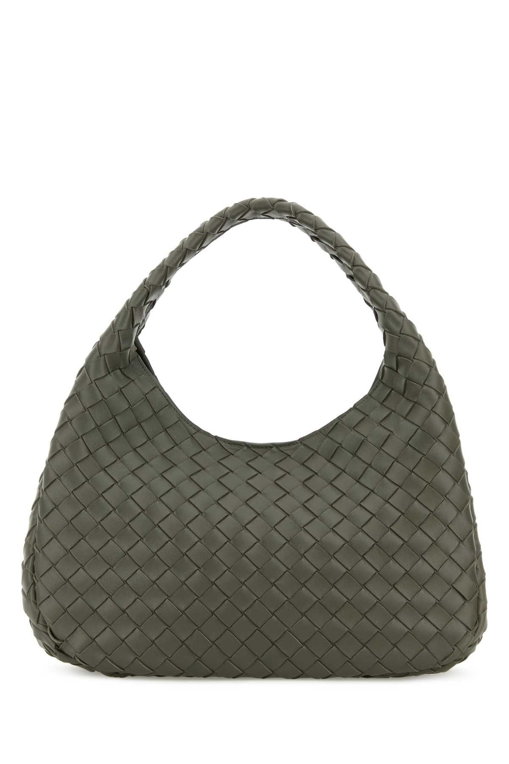 Bottega Veneta Women Army Green Leather Campana Shoulder Bag