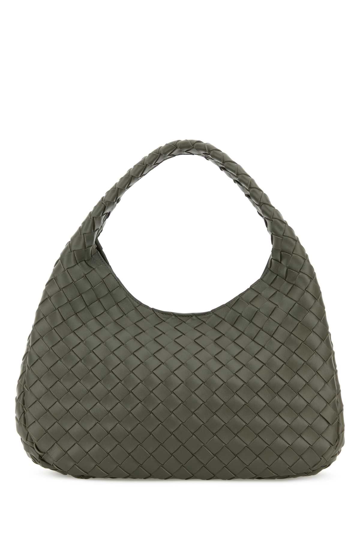 Bottega Veneta Women Army Green Leather Campana Shoulder Bag