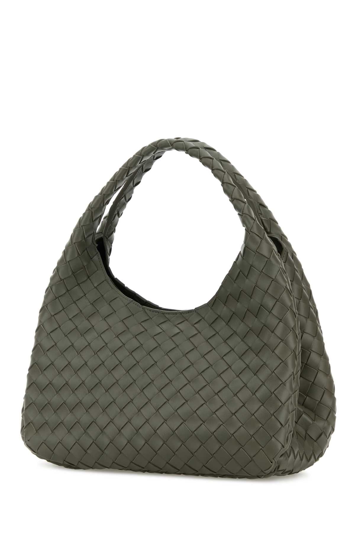 Bottega Veneta Women Army Green Leather Campana Shoulder Bag