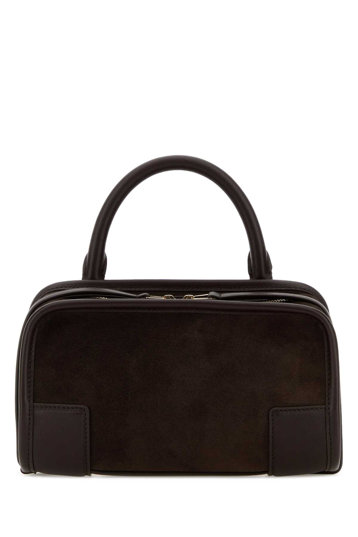 Loewe Women Dark Brown Leather Mini Amazona Handbag