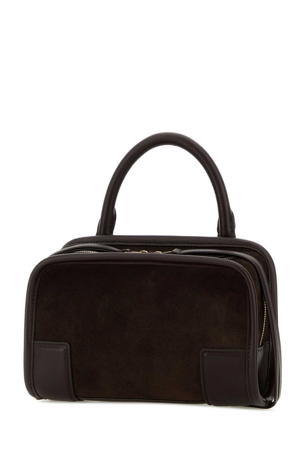 Loewe Women Dark Brown Leather Mini Amazona Handbag