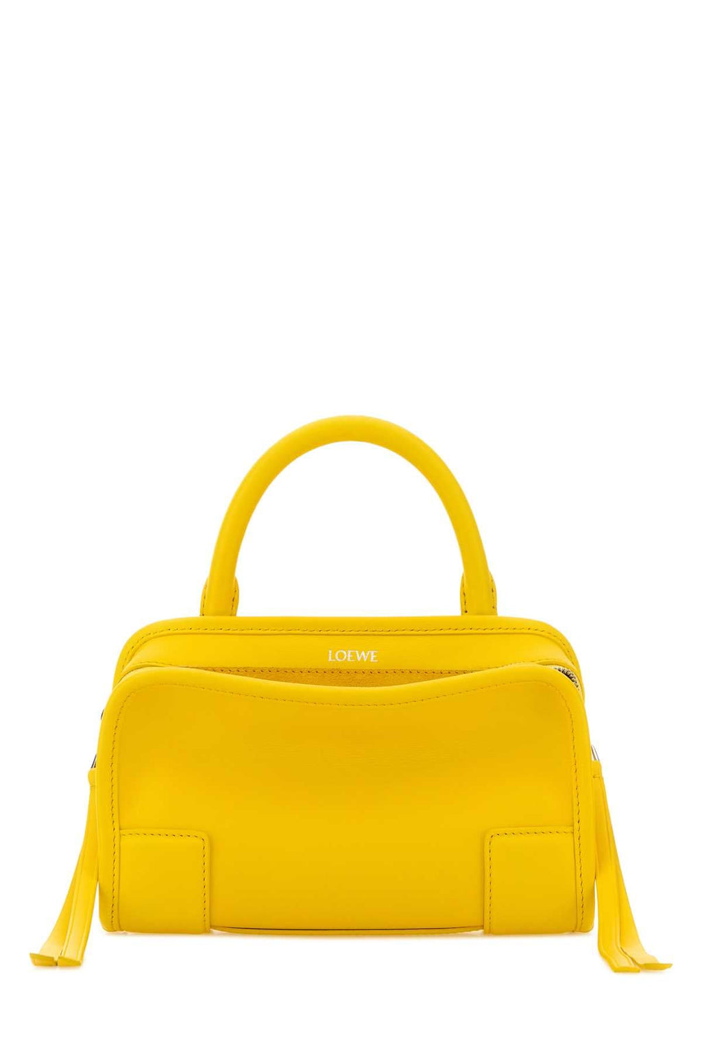 Loewe Women Yellow Leather Mini Amazona Handbag