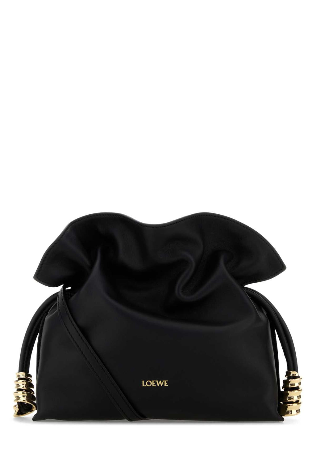 Loewe Women Black Leather Mini Coil Flamenco Clutch