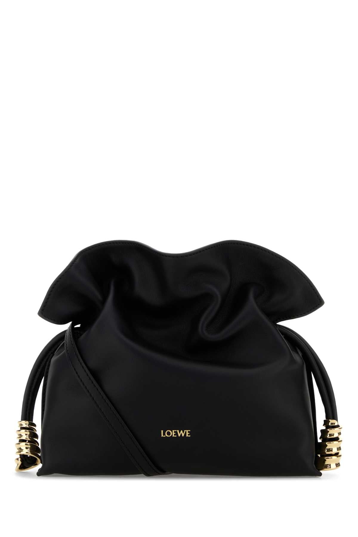 Loewe Women Black Leather Mini Coil Flamenco Clutch
