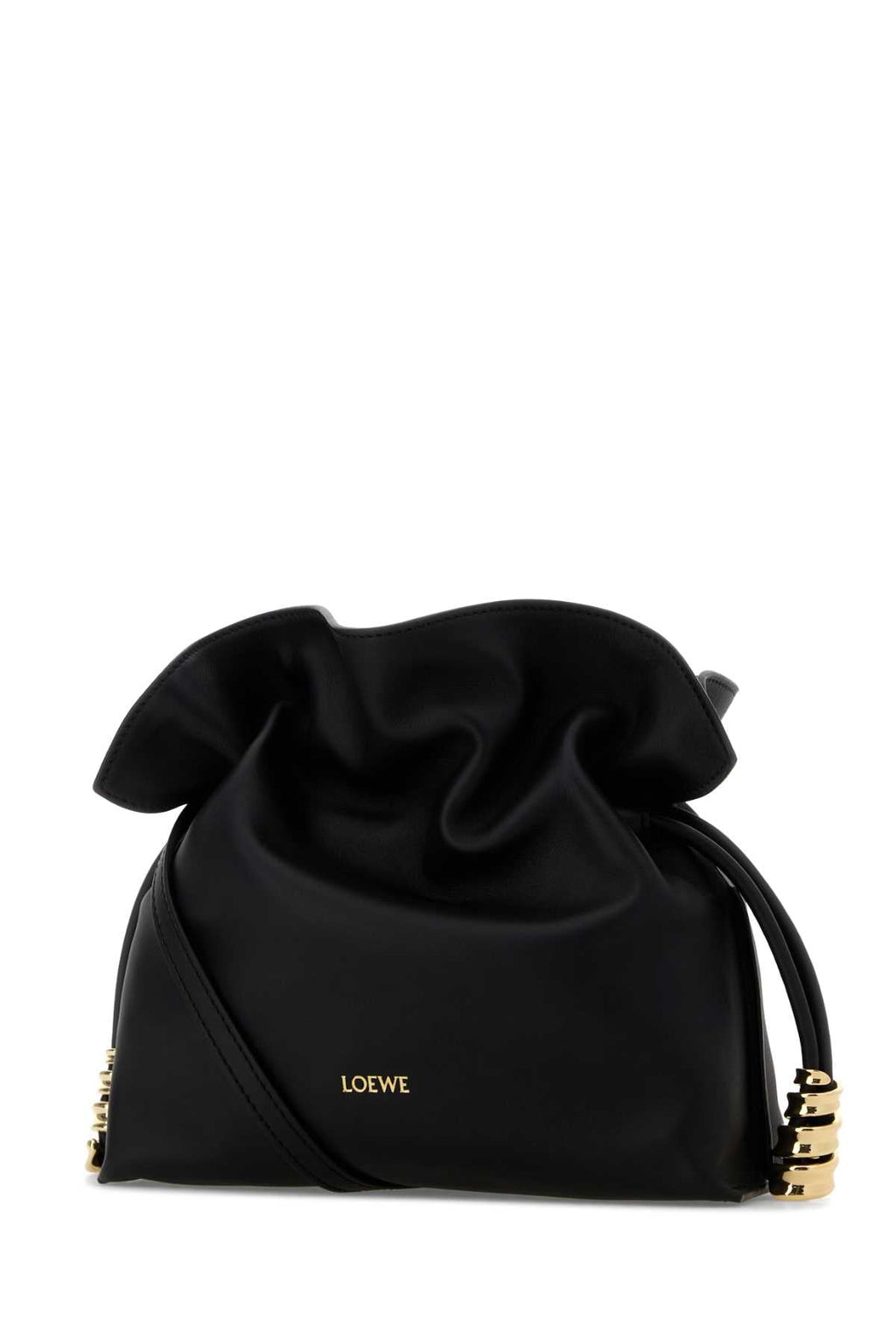 Loewe Women Black Leather Mini Coil Flamenco Clutch