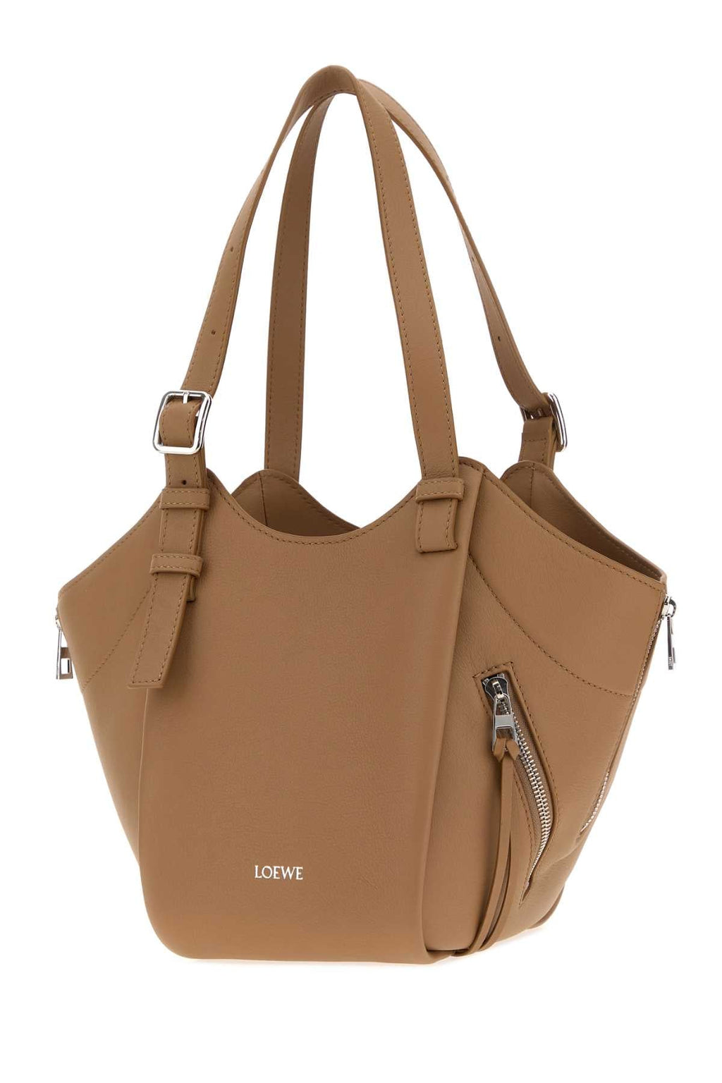 Loewe Women Camel Leather Hammock Flip Handbag