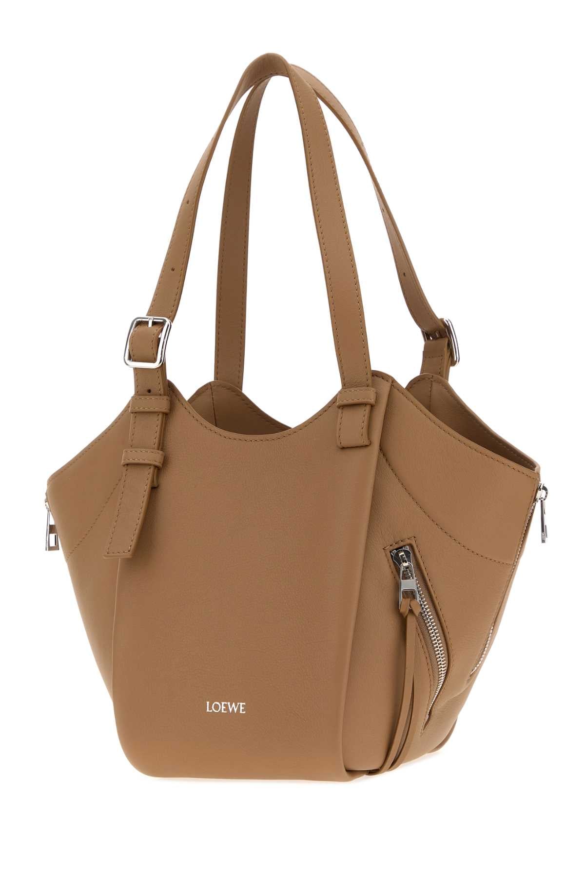 Loewe Women Camel Leather Hammock Flip Handbag