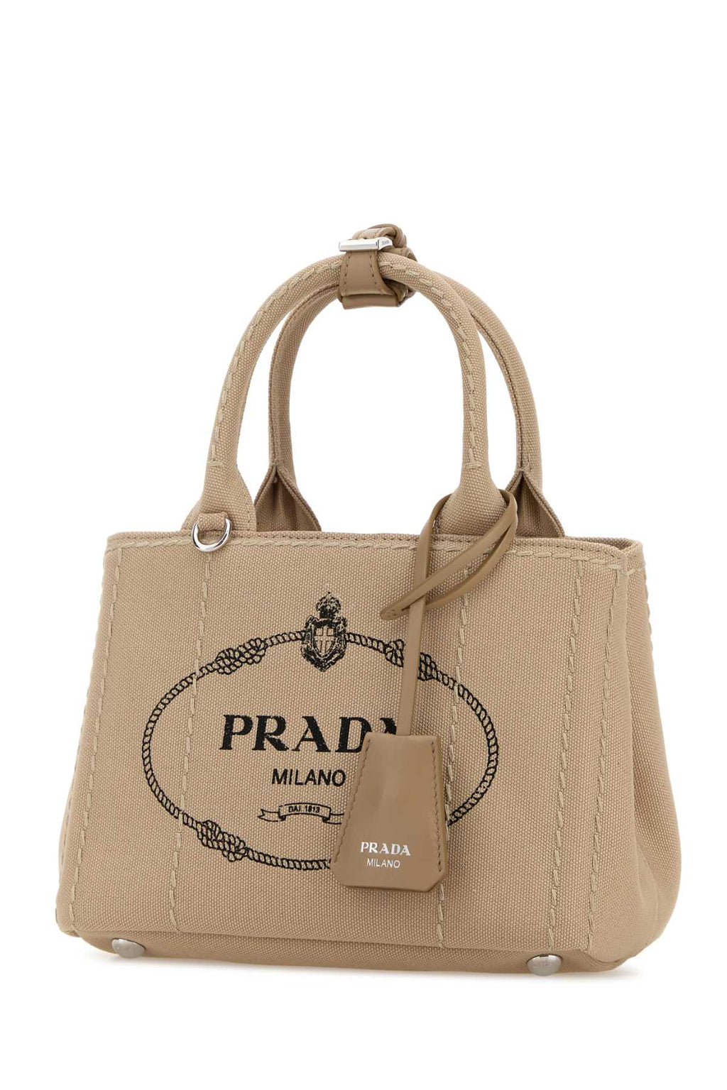 Prada Women Beige Canvas Mini Prada Jardiniã¨Re Handbag