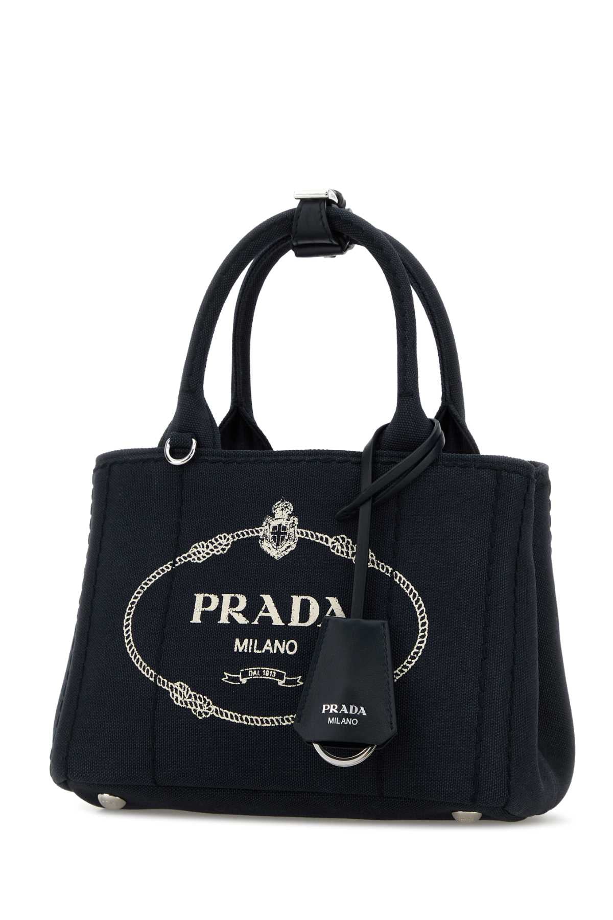Prada Women Dark Blue Canvas Mini Prada Jardiniã¨Re Handbag
